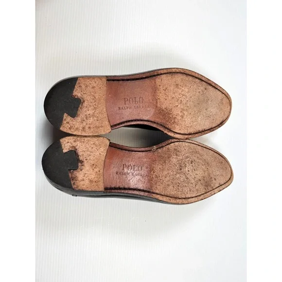 Polo Ralph Lauren Booth Calfskin Loafers Mens 12 D EUC Slip on Tassled Dress